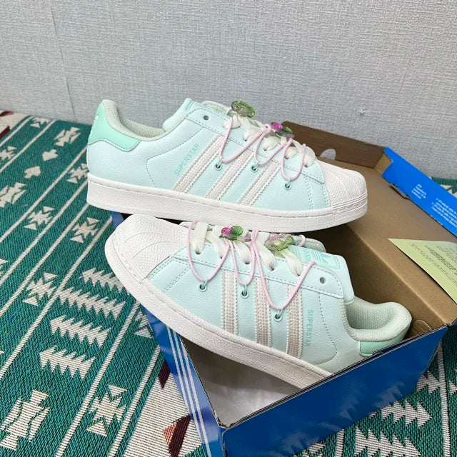 Superstar Mint Green And White