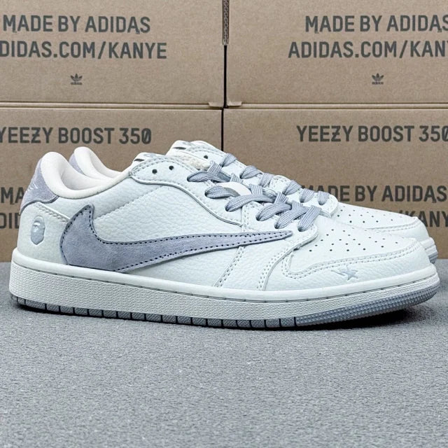 AJ1 Low White Bape