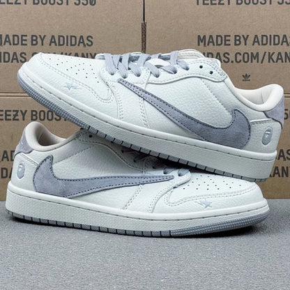 AJ1 Low White Bape