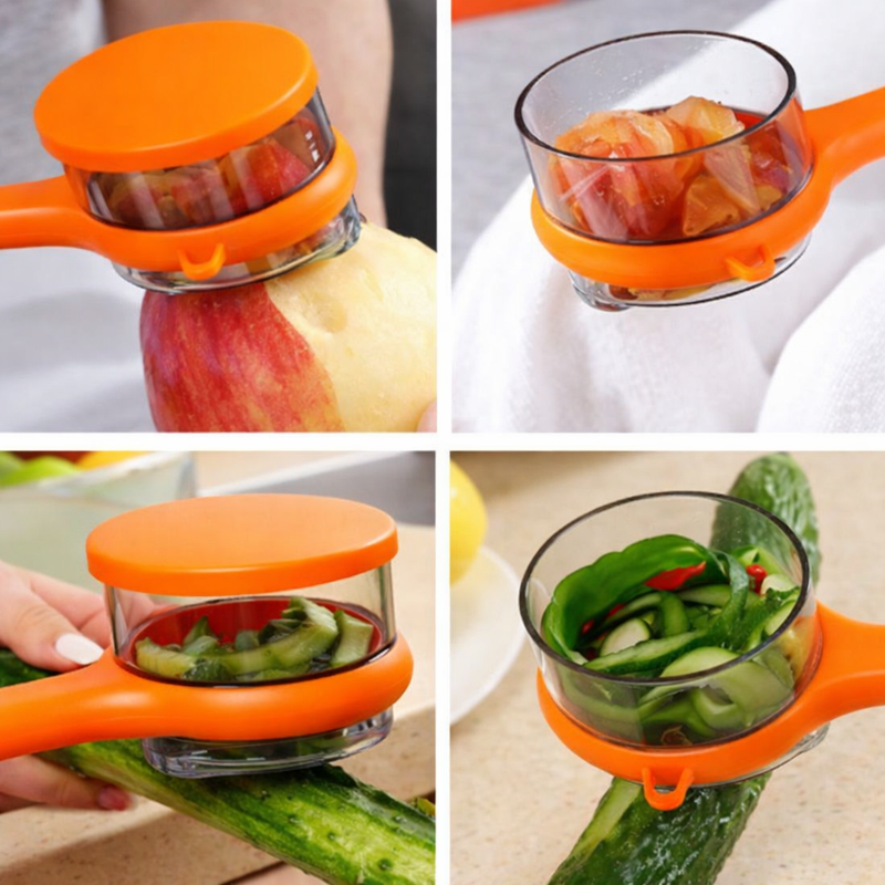 Peeler with Box – Safe Vegetable & Fruit Peeler with Collection Container - Image 2